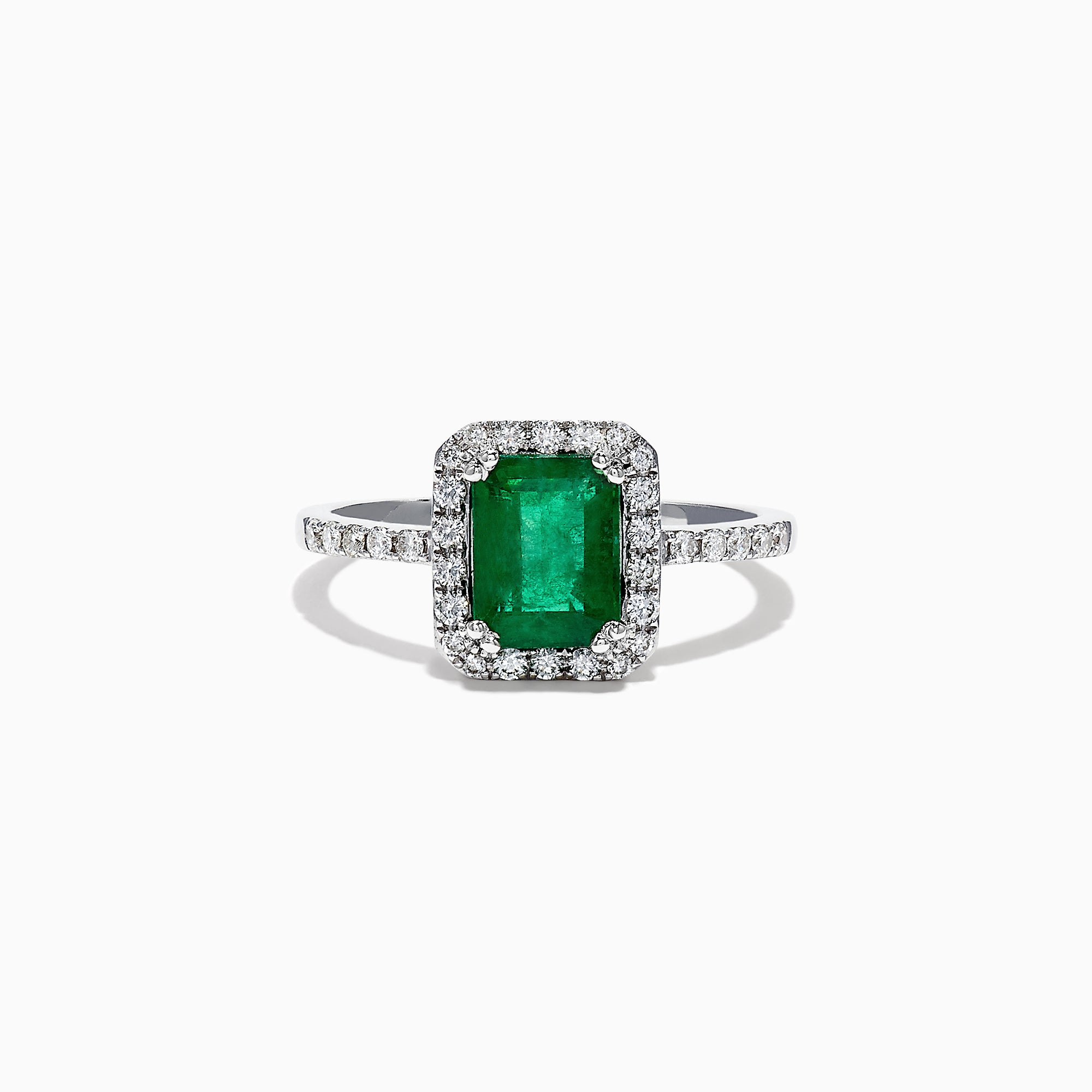 Brasilica 14K White Gold Emerald and Diamond Ring, 1.69 TCW ...