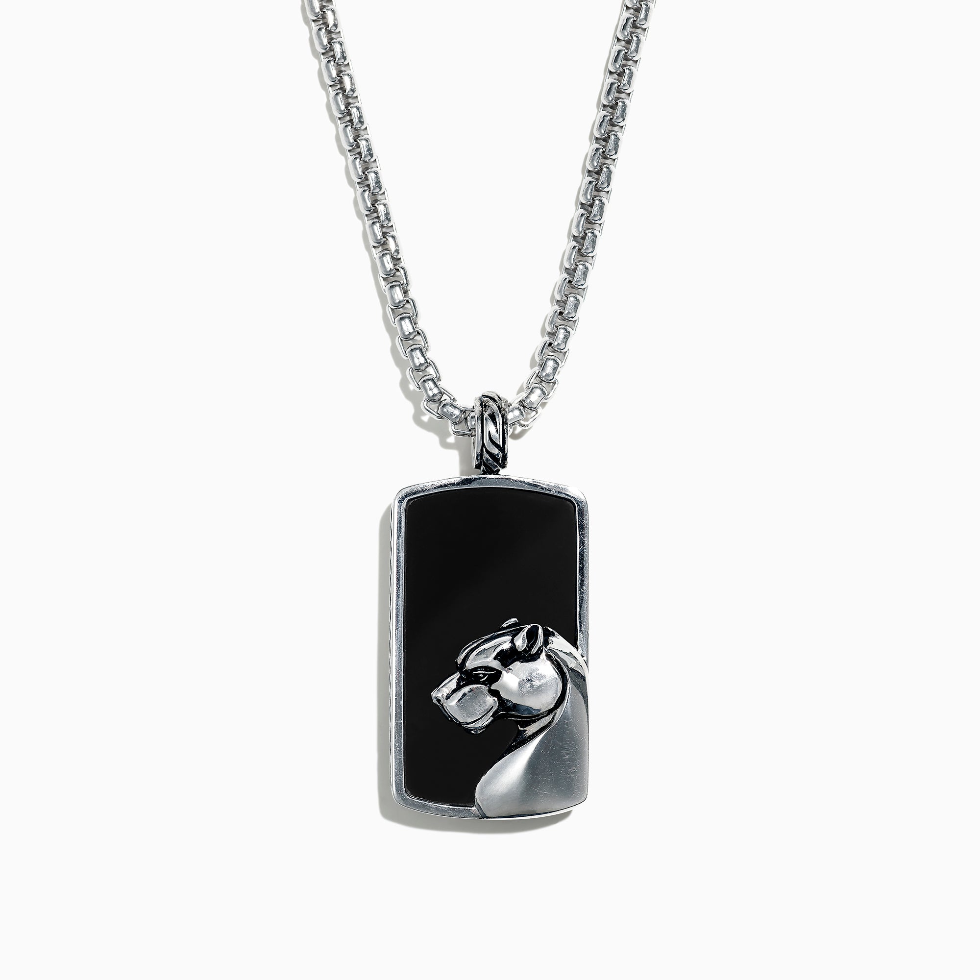 Effy Men's 925 Sterling Silver Onyx Dog Tag Pendant, 28.40 TCW - Sterling  Silver / N/A