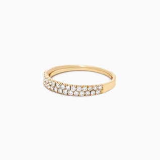 D'Oro 14K Yellow Gold Pave Diamond Ring, 0.37 TCW