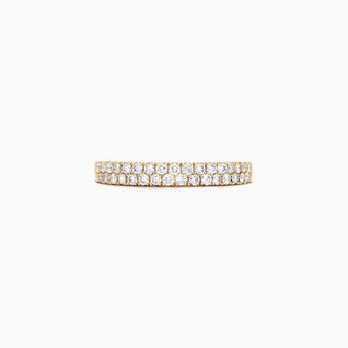 D'Oro 14K Yellow Gold Pave Diamond Ring, 0.37 TCW