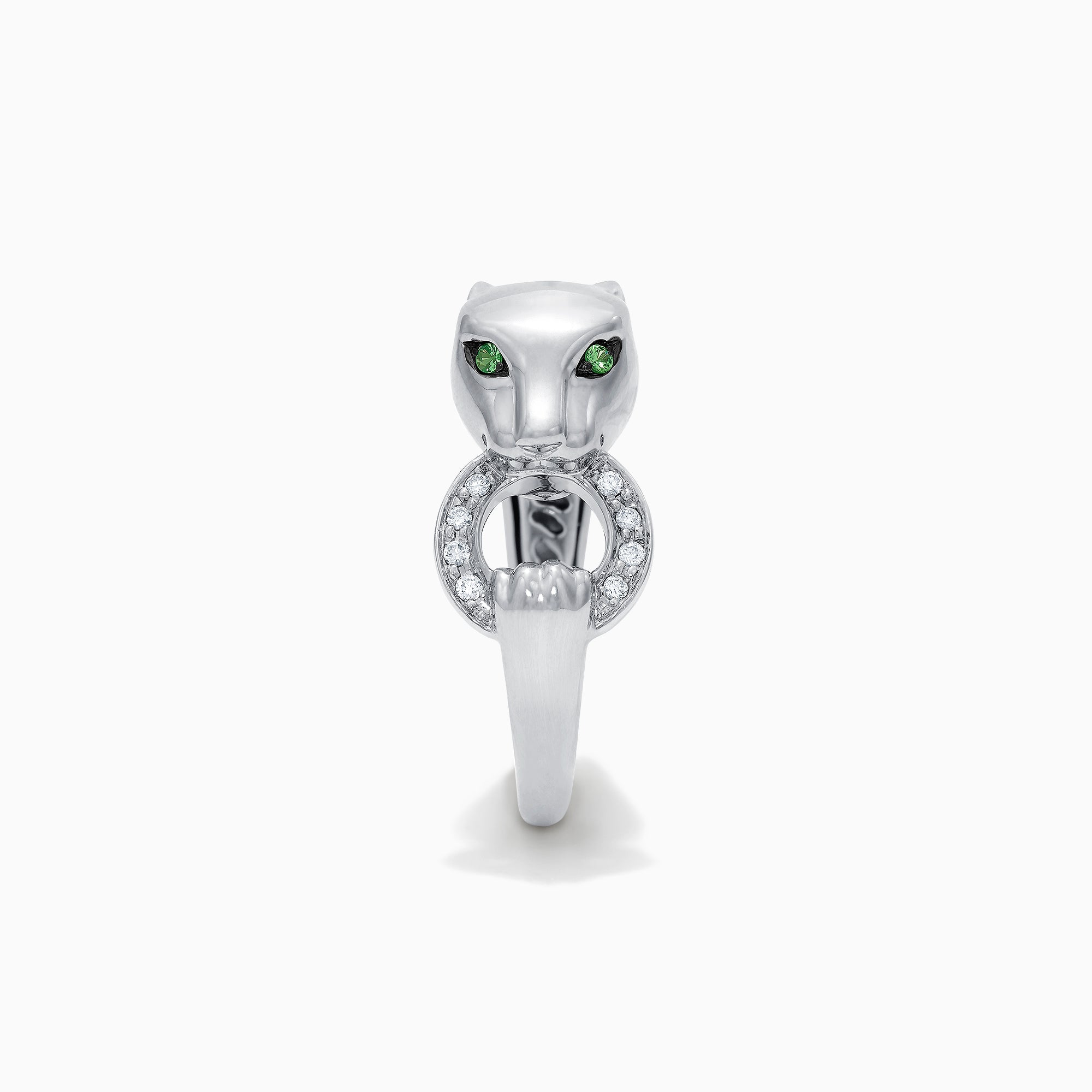 Effy Signature Sterling Silver Diamond and Tsavorite Panther Ring