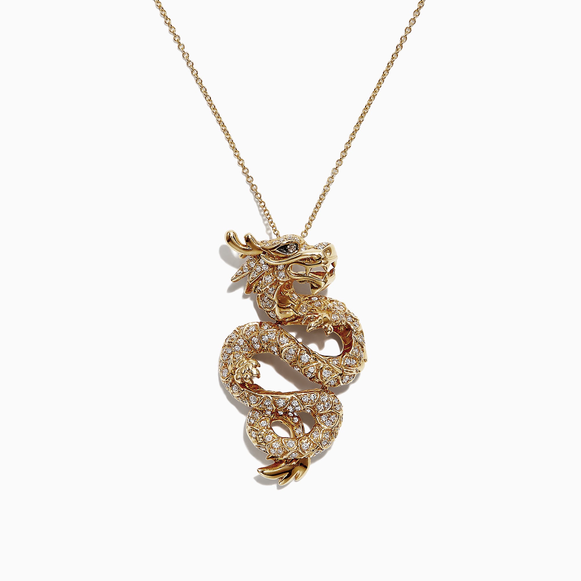 Safari 14K Yellow Gold Diamond Dragon Pendant, 0.59 TCW