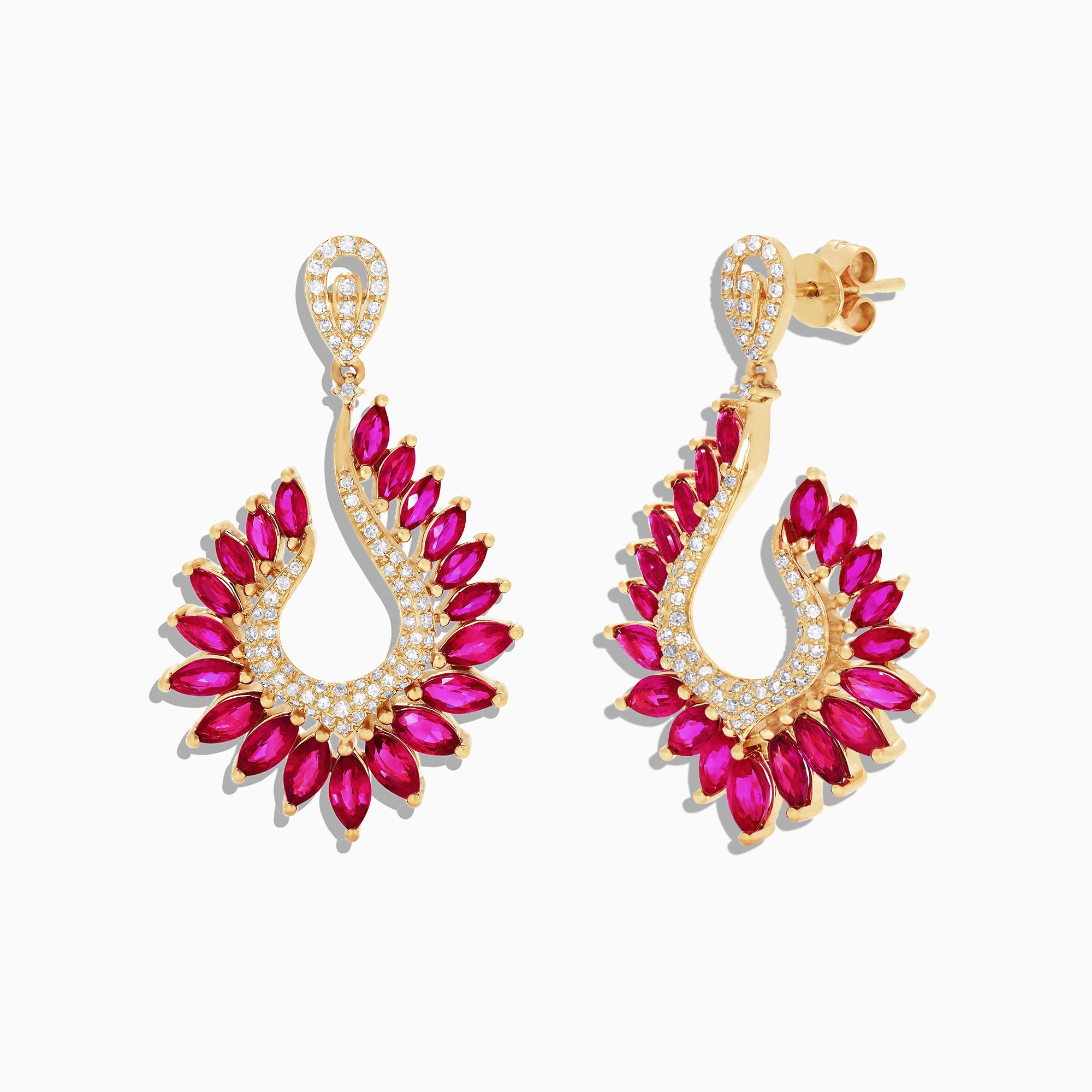 Effy Ruby Royale 14K Yellow Gold Ruby Stud Earrings, 1.14 TCW