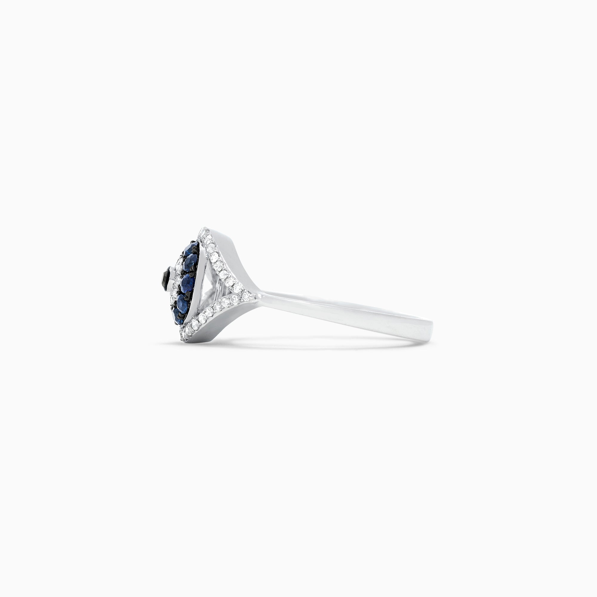 Effy Novelty 14K White Gold Blue Sapphire & Diamond Evil Eye Ring