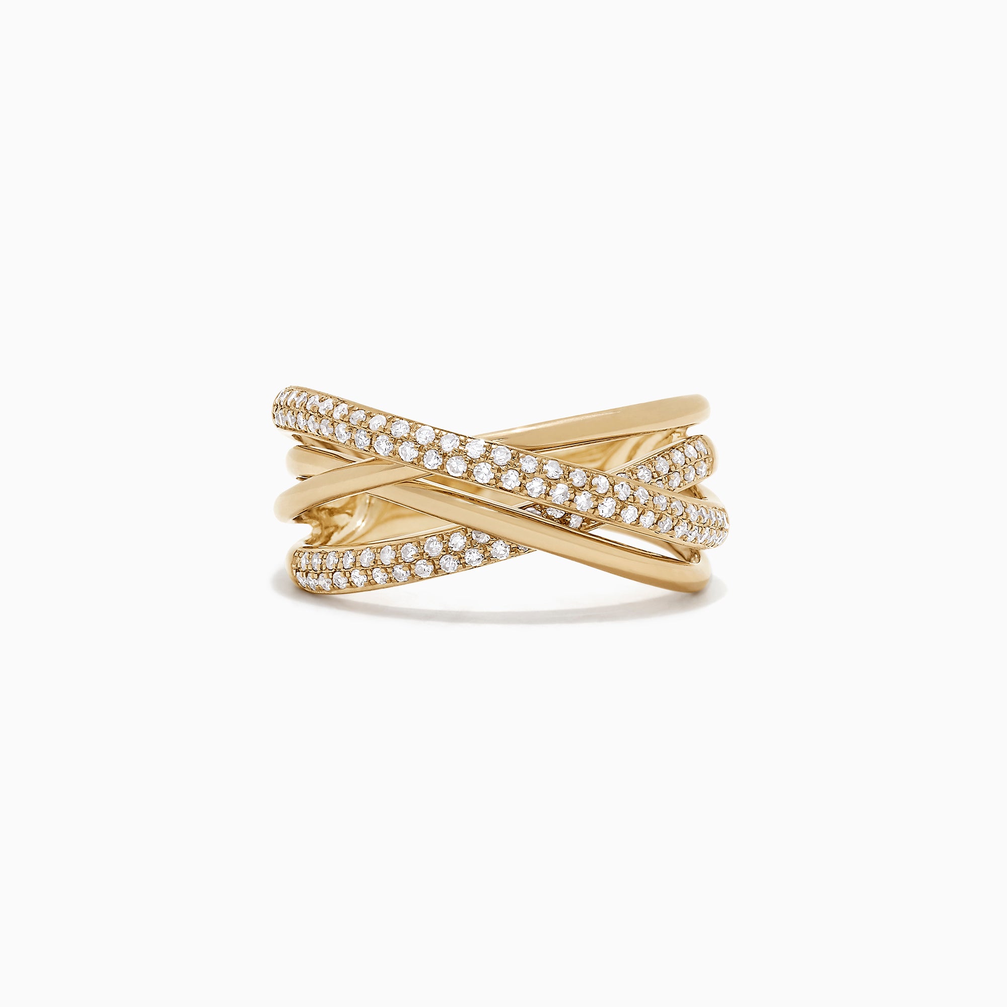 D'Oro 14K Yellow Gold Diamond Crossover Ring, 0.40 TCW – effyjewelry.com