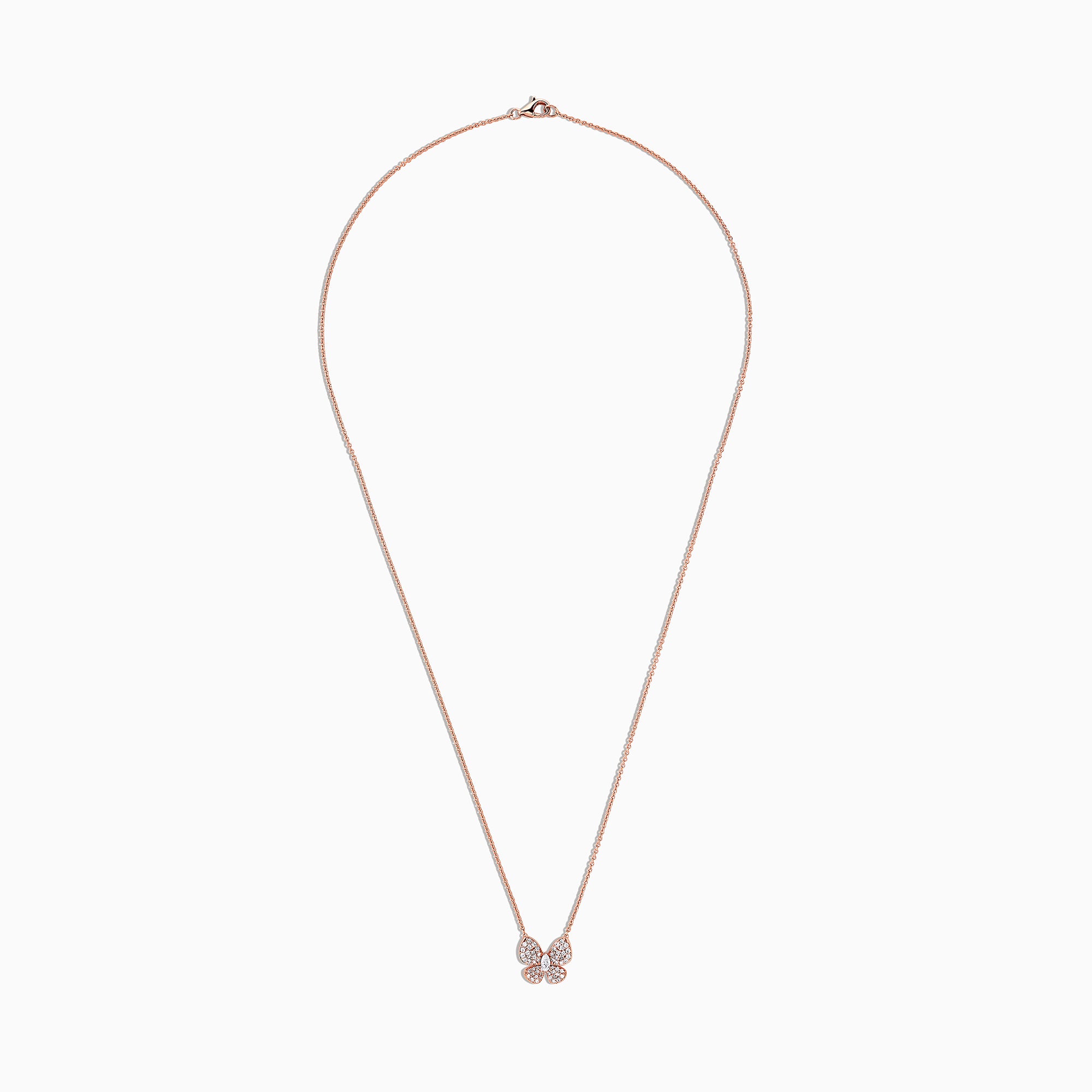 Nature 14K Rose Gold Diamond Butterfly Necklace, 0.34 TCW – effyjewelry.com