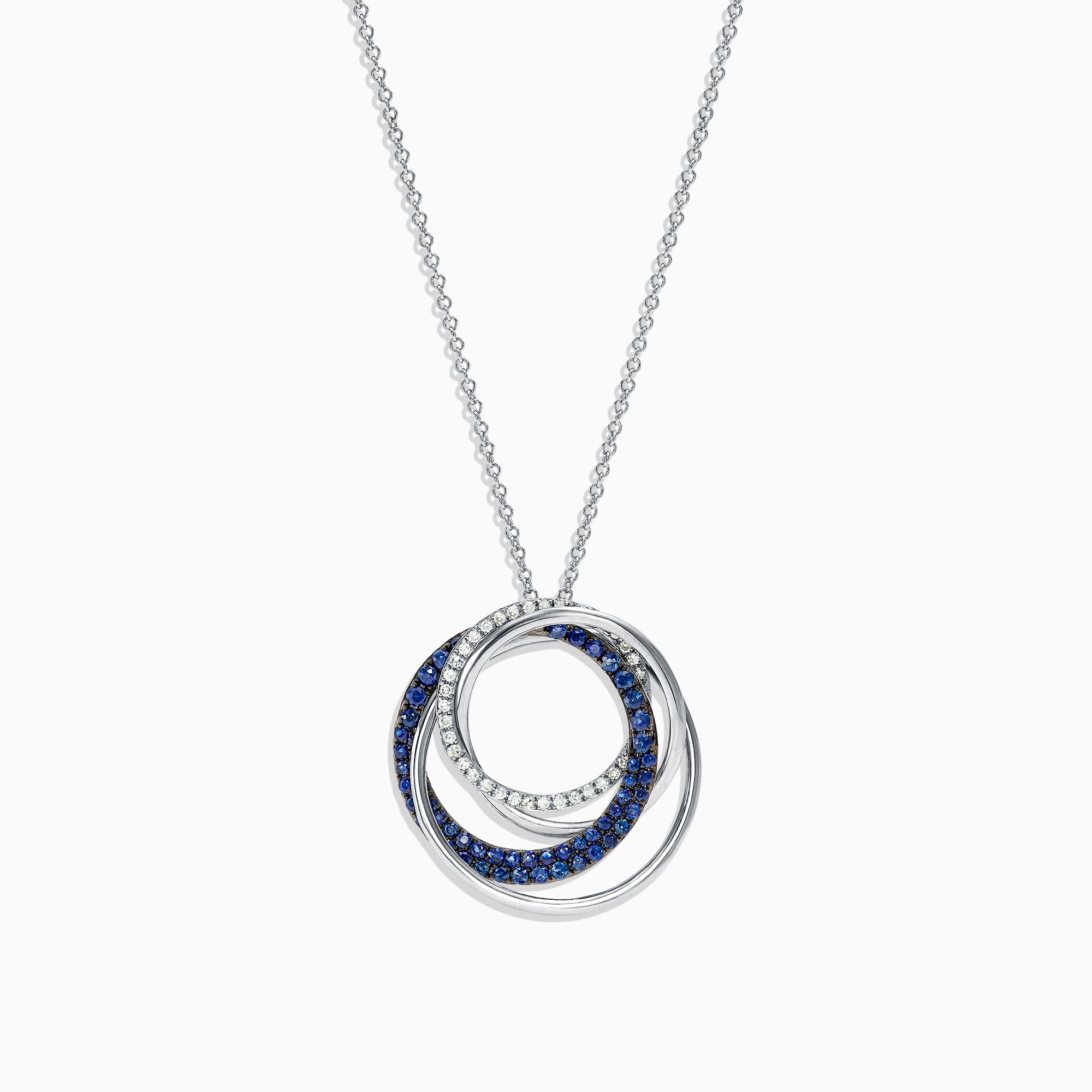Simon G 18K White Gold and Blue Sapphire Pendant Necklace ~ Little Treasury