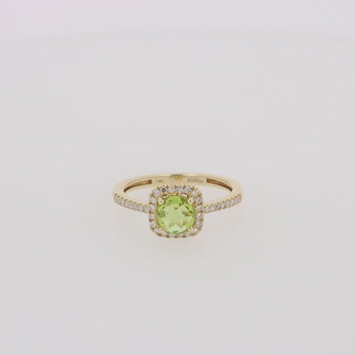 Effy 14K Yellow Gold Peridot and Diamond Ring, 1.07 TCW