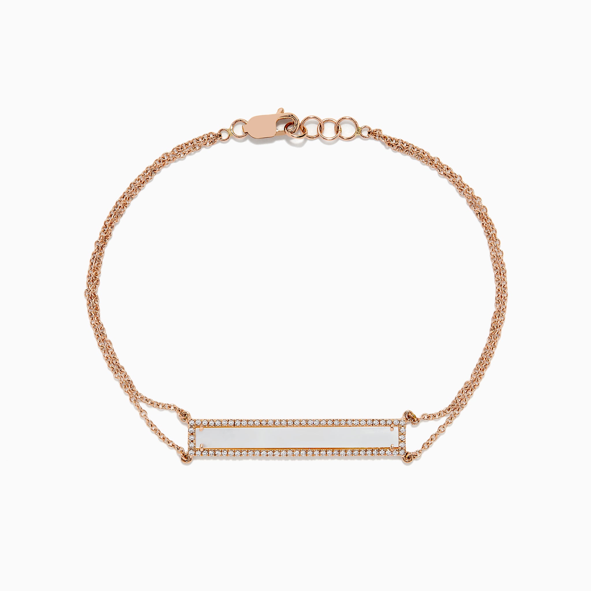 Effy 14K Rose Gold Mother of Pearl and Diamond Bar Bracelet ...