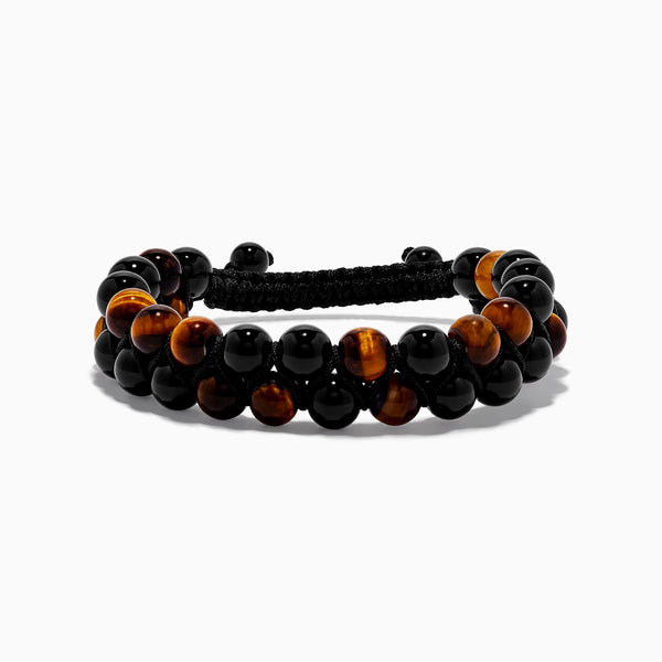 Effy Men's 925 Sterling Silver Rose Gold Plated Tigers Eye Bead Bracelet