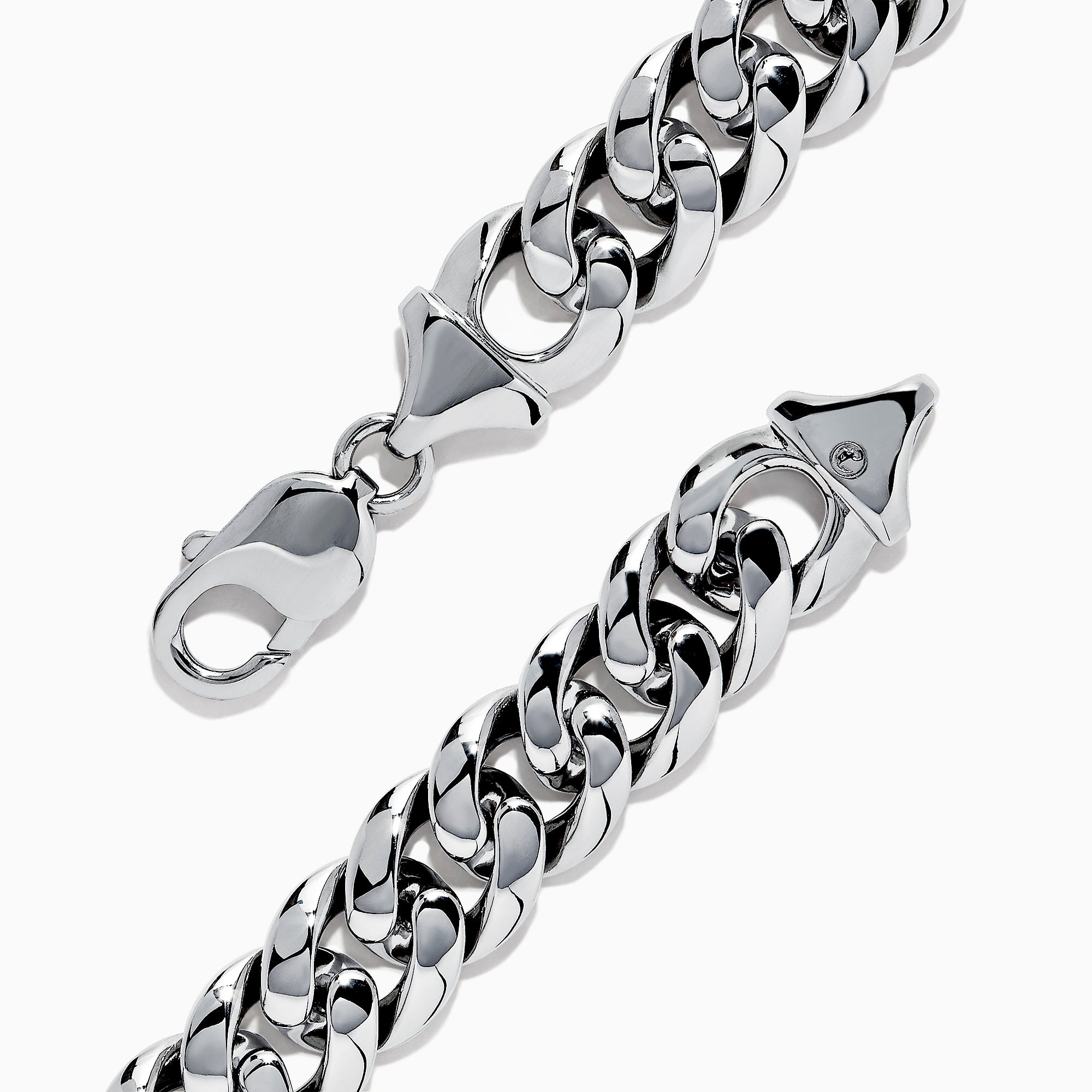 Dark Silver Cuban Link Bracelet for Men in Sterling Silver by oNecklace