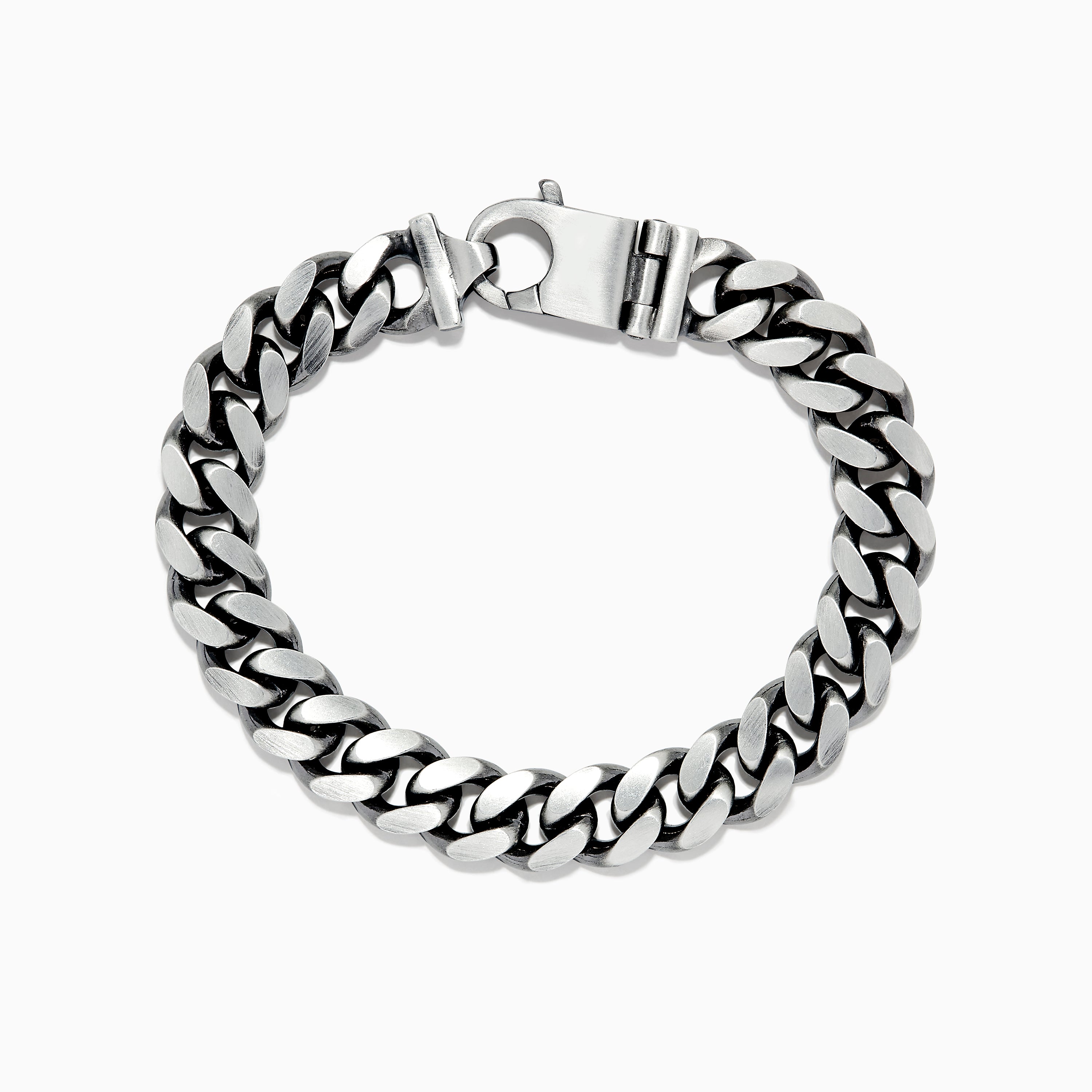EFFY Collection EFFY® Men's Heavy Curb Link Bracelet in Sterling Silver -  Macy's