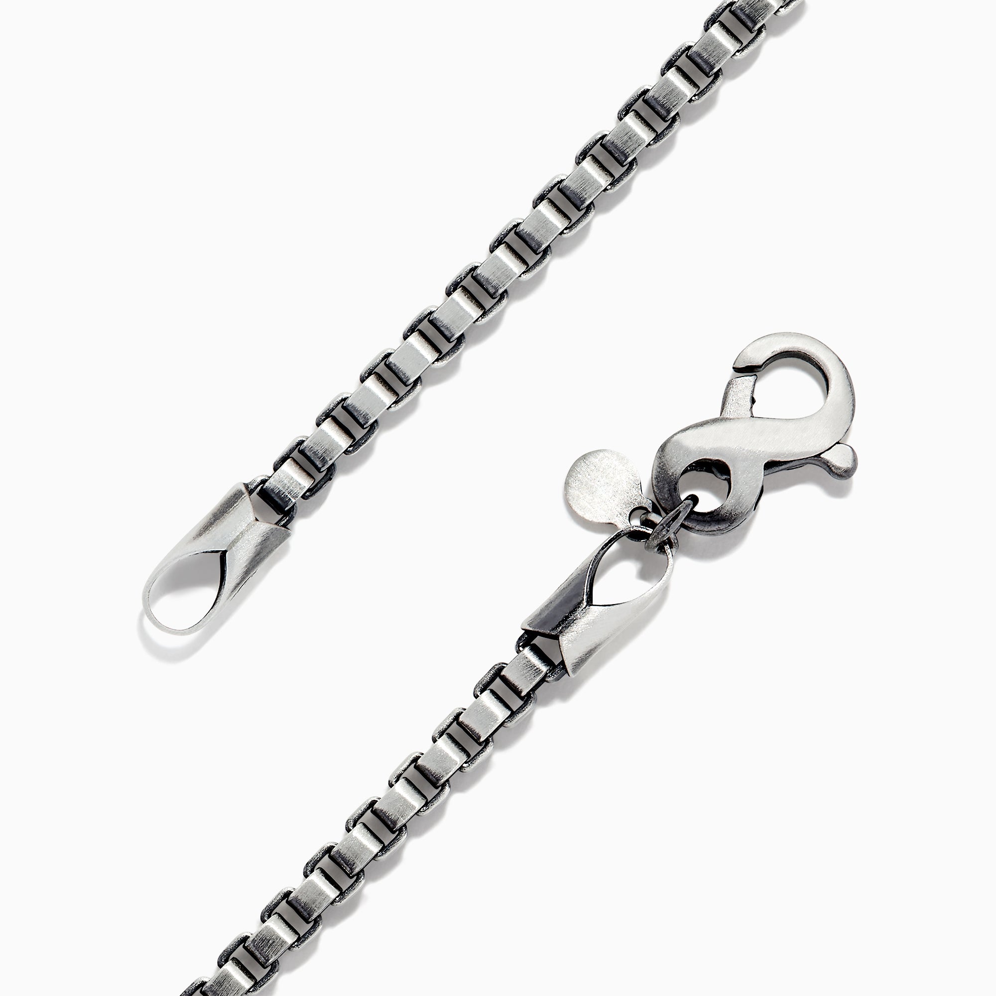 Square Box Chain Bracelet High Polish Silver