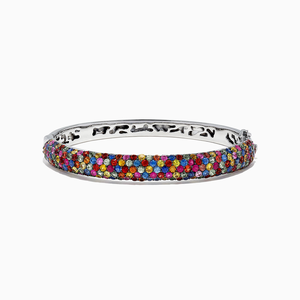 Effy Splash Sterling Silver Multi Sapphire Bangle, 10.50 TCW ...