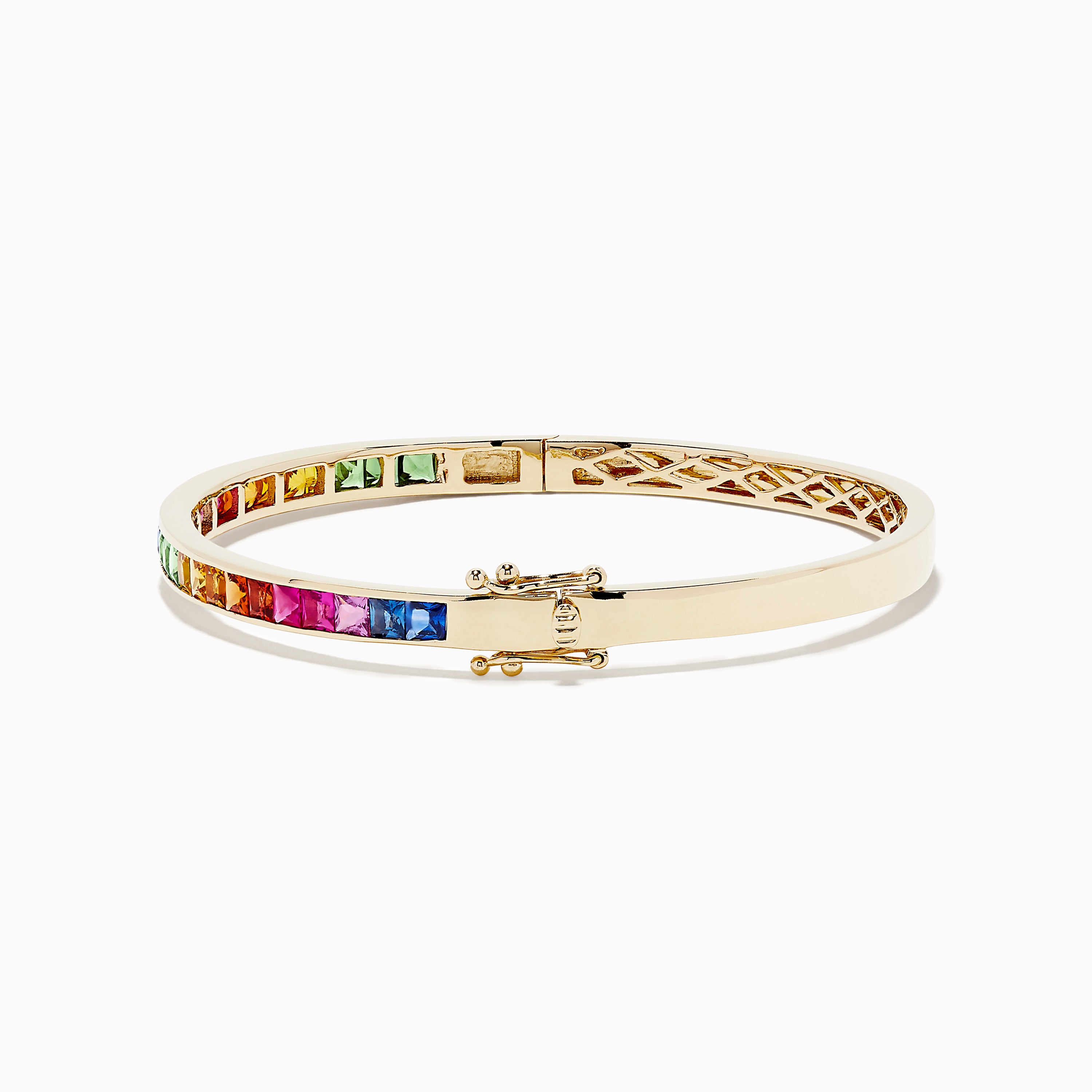 Watercolors 14K Yellow Gold Multi Sapphire Bangle – effyjewelry.com