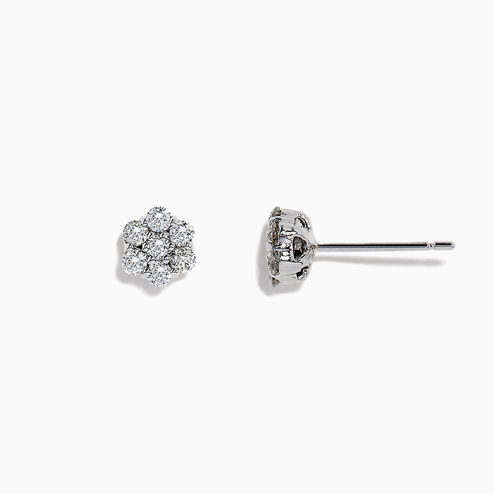 Effy Bouquet 14K White Gold Diamond Cluster Stud Earrings