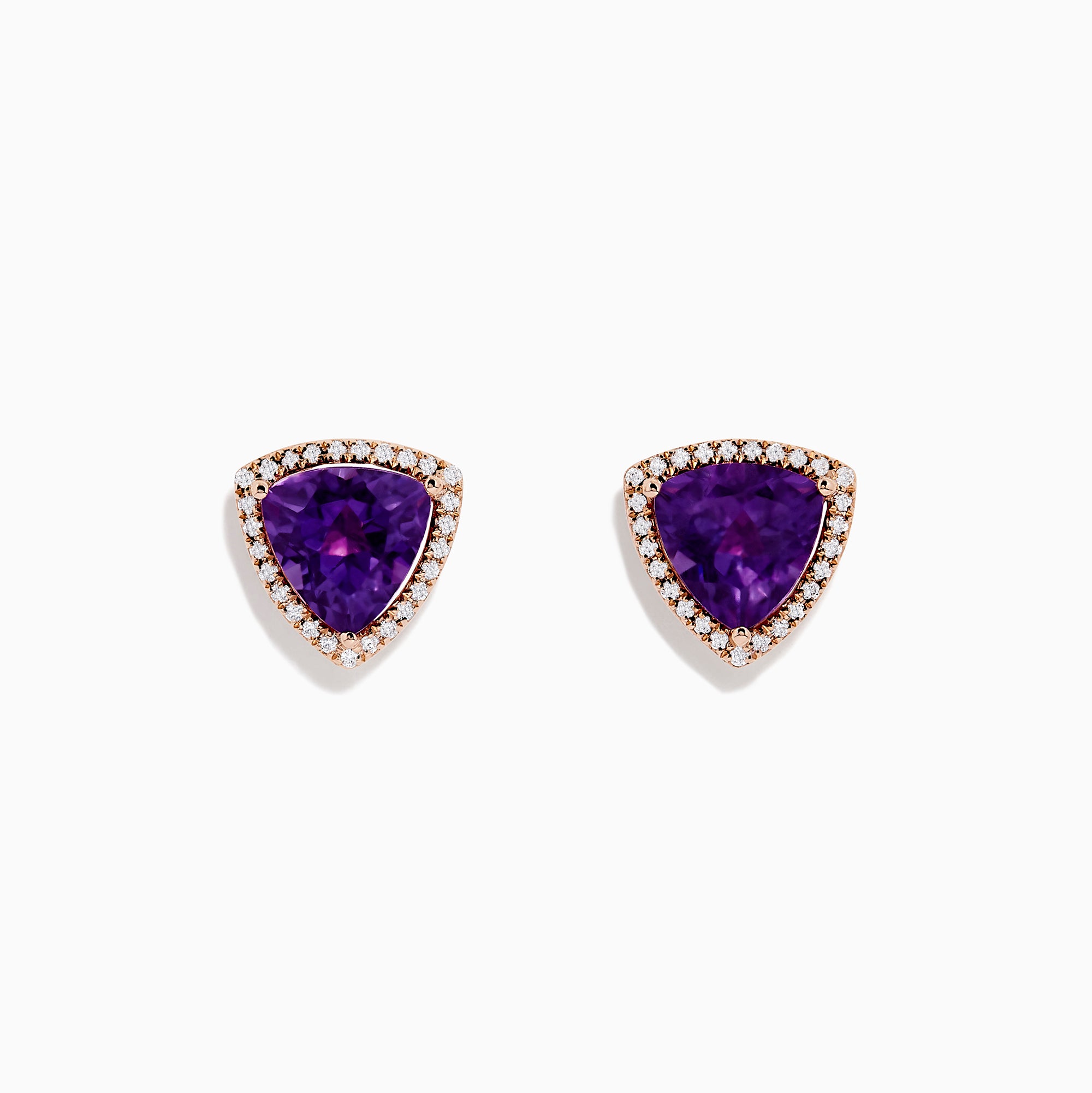 Effy 14K Rose Gold Amethyst and Diamond Earring, 3.56 TCW