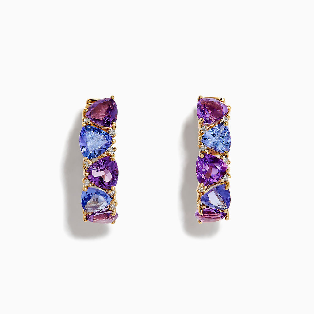 Effy 14K Rose Gold Amethyst and Diamond Earrings, 8.12 TCW