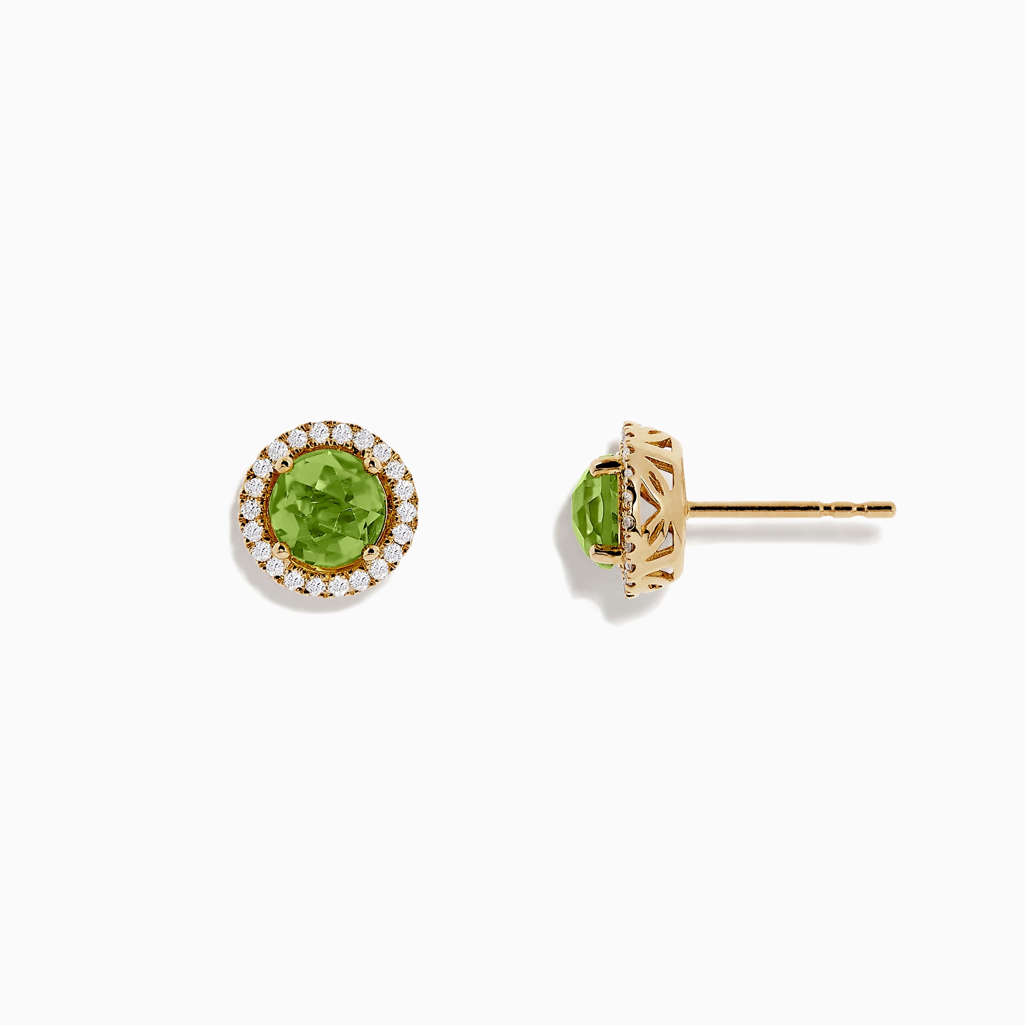 10K White Gold Peridot & Diamond Earrings - Etsy