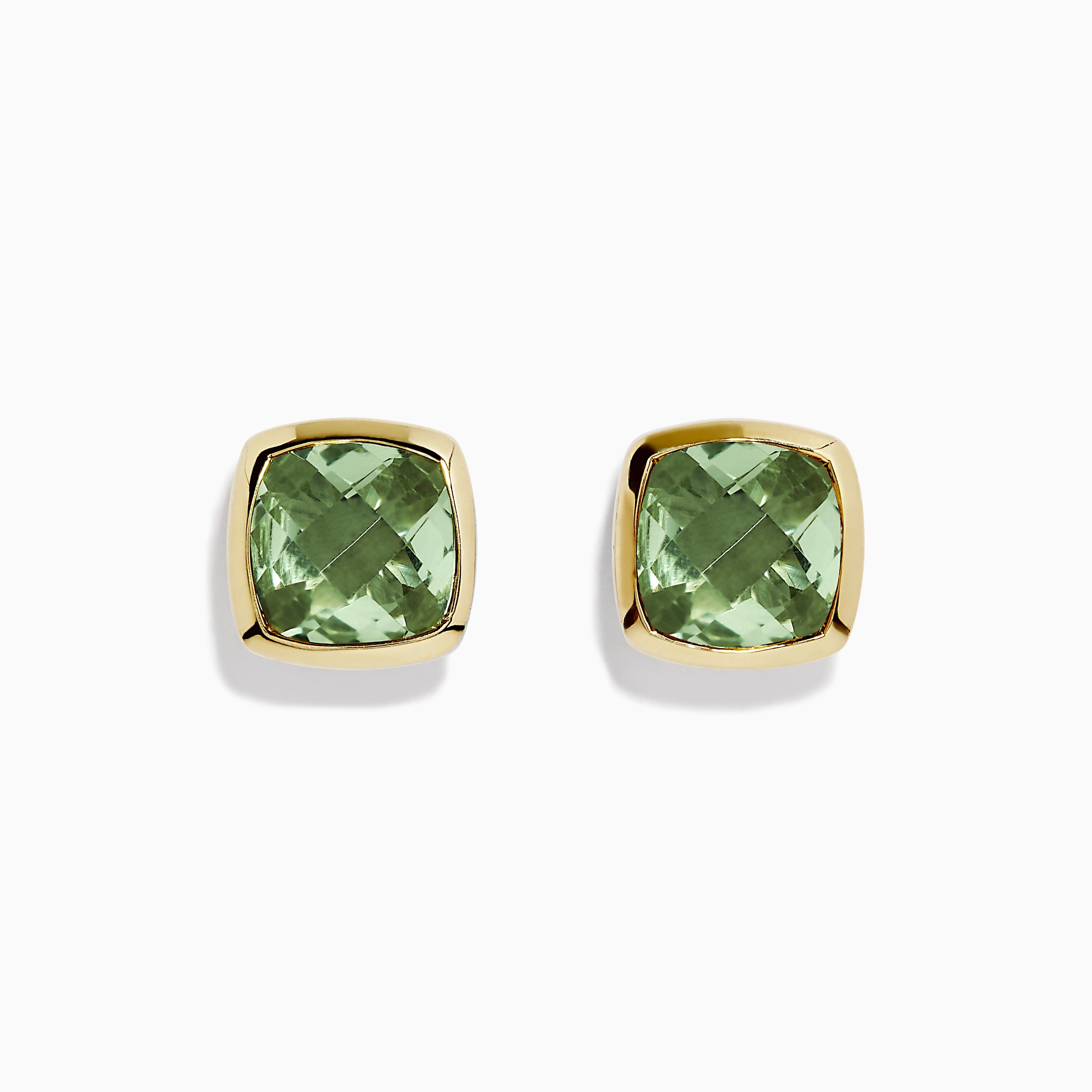 Effy 925 Sterling Silver & 18K Gold Green Amethyst Stud Earrings, 8.00 TCW