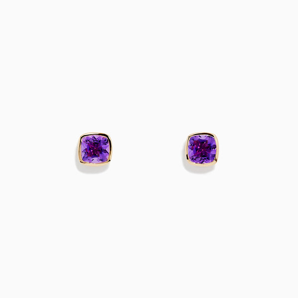 Effy 14K Yellow Gold Amethyst Stud Earrings