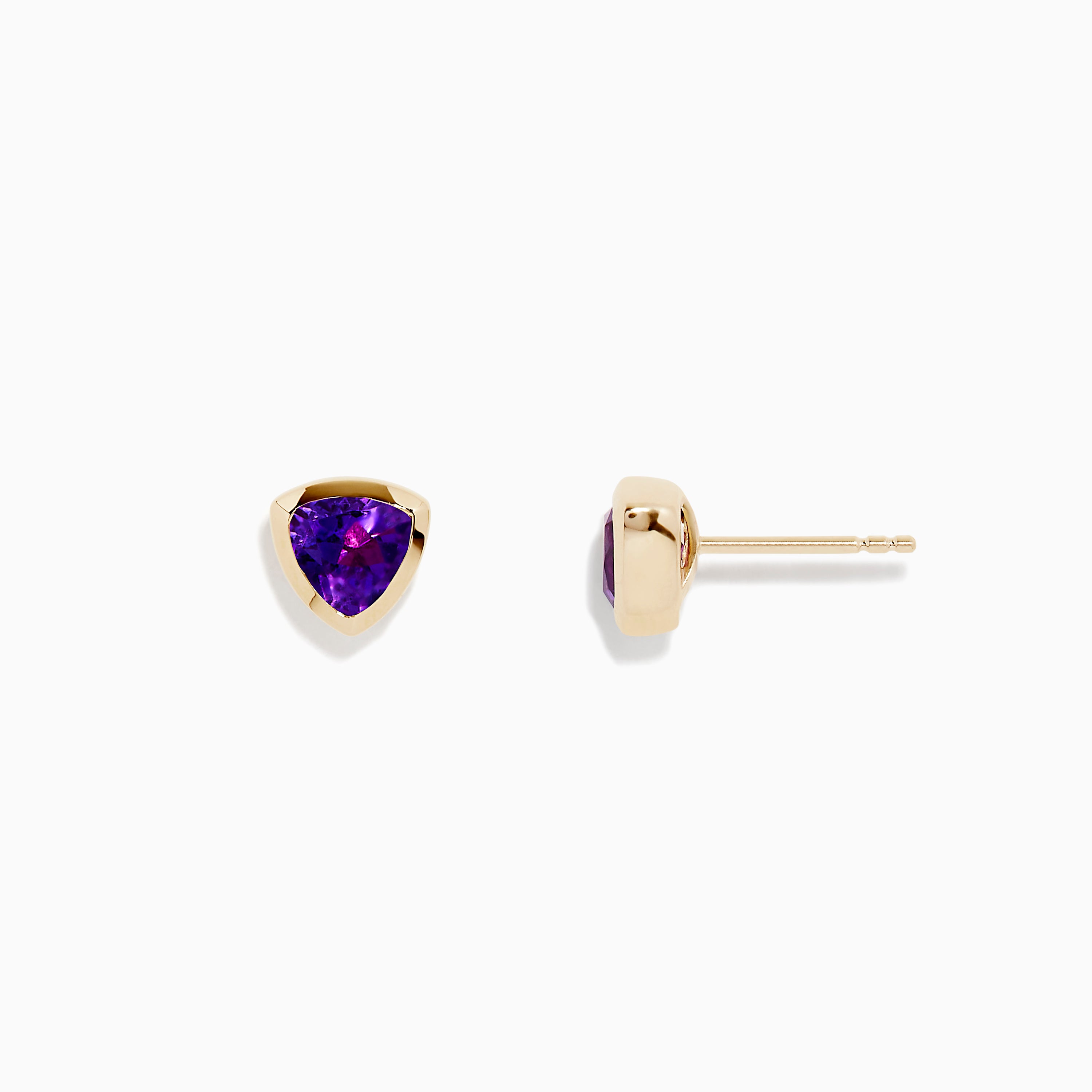 14 kt Solid Gold Amethyst online and Diamond Earrings