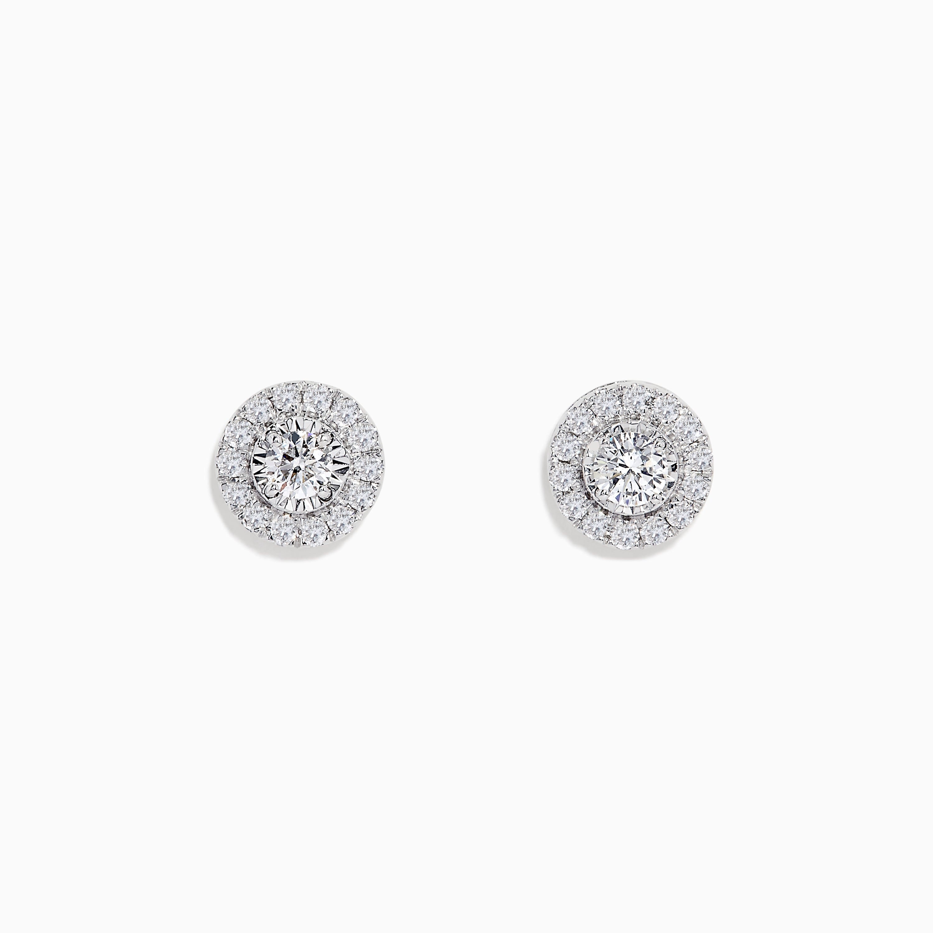 Pave diamond stud earrings in 14k shop white gold