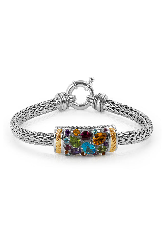 14K White Gold Multi Gemstone & Diamond Cross Pendant – effyjewelry.com