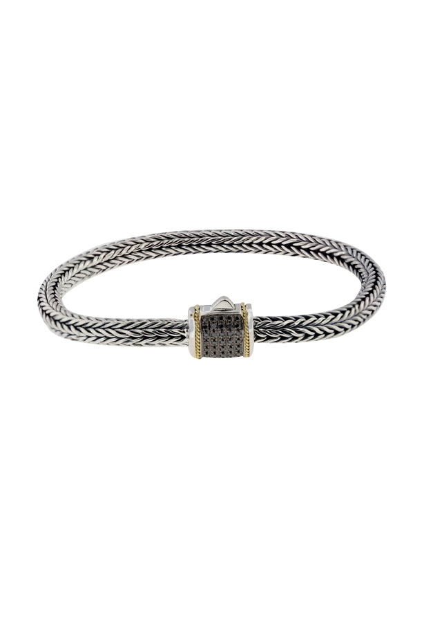 925 Silver & 18K Gold Black Diamond Bracelet – effyjewelry.com