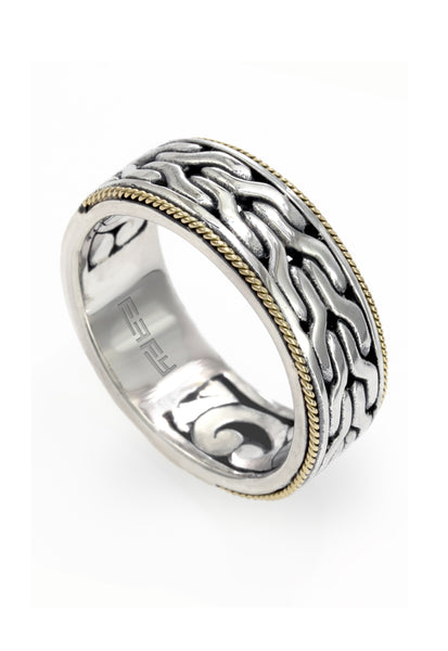 Gold And Silver Ring Oxidized on sale Silver With 18kt Gold Powder Us Size Between 10 And 10,25 Gold Ring For Him