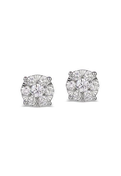 Effy Bouquet 14K White Gold Diamond Cluster Stud Earrings, 0.50 TCW