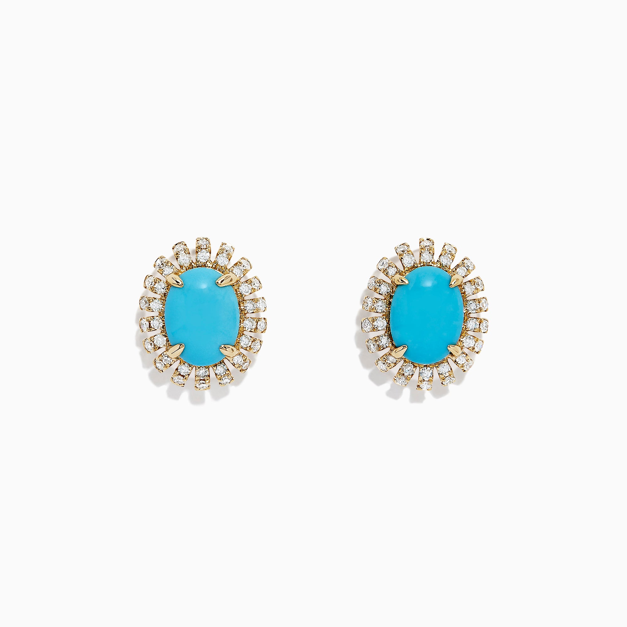 Effy 14K Yellow Gold Turquoise and Diamond Earrings, 2.03 TCW