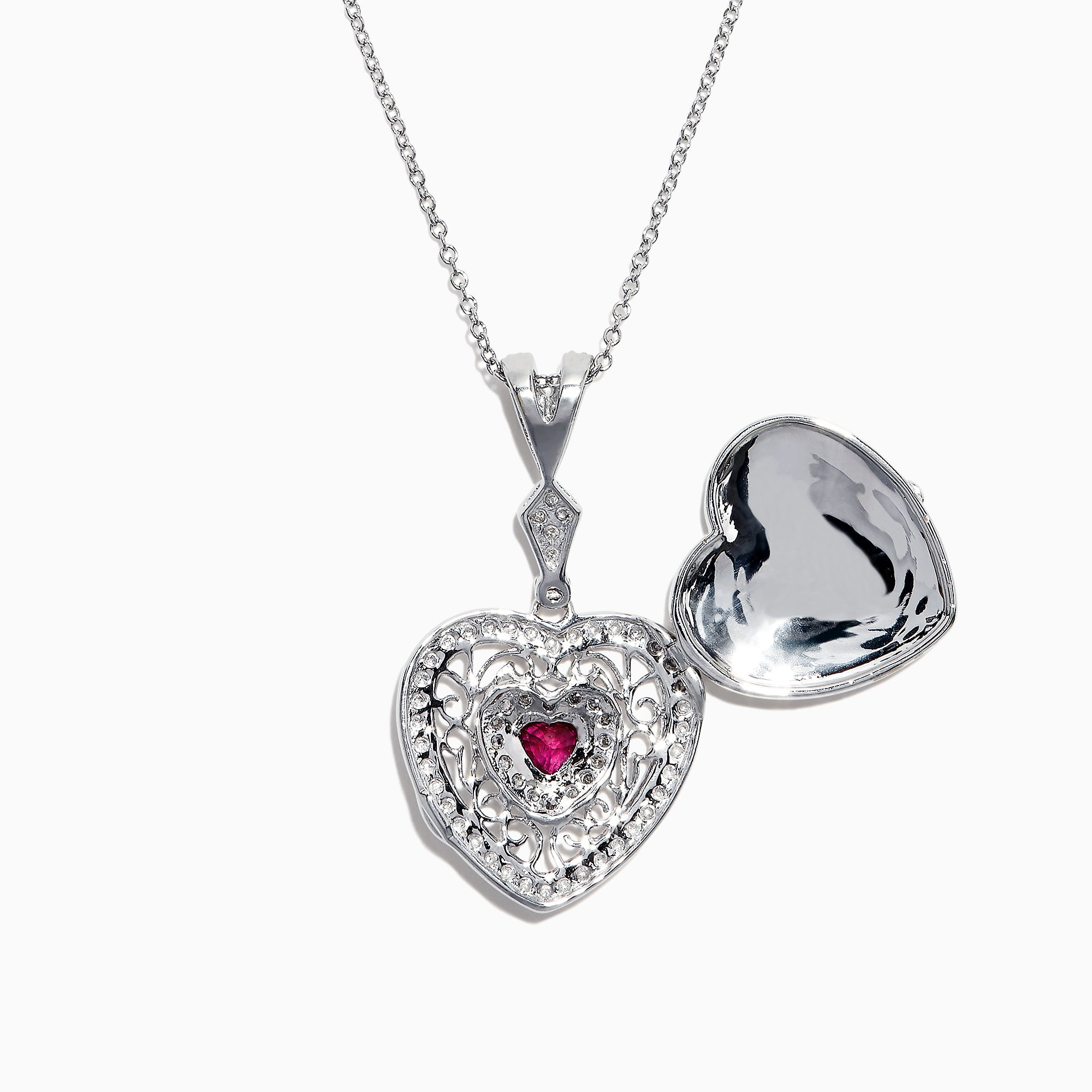 Gold and Diamond Heart Locket Necklace — EF Collection®