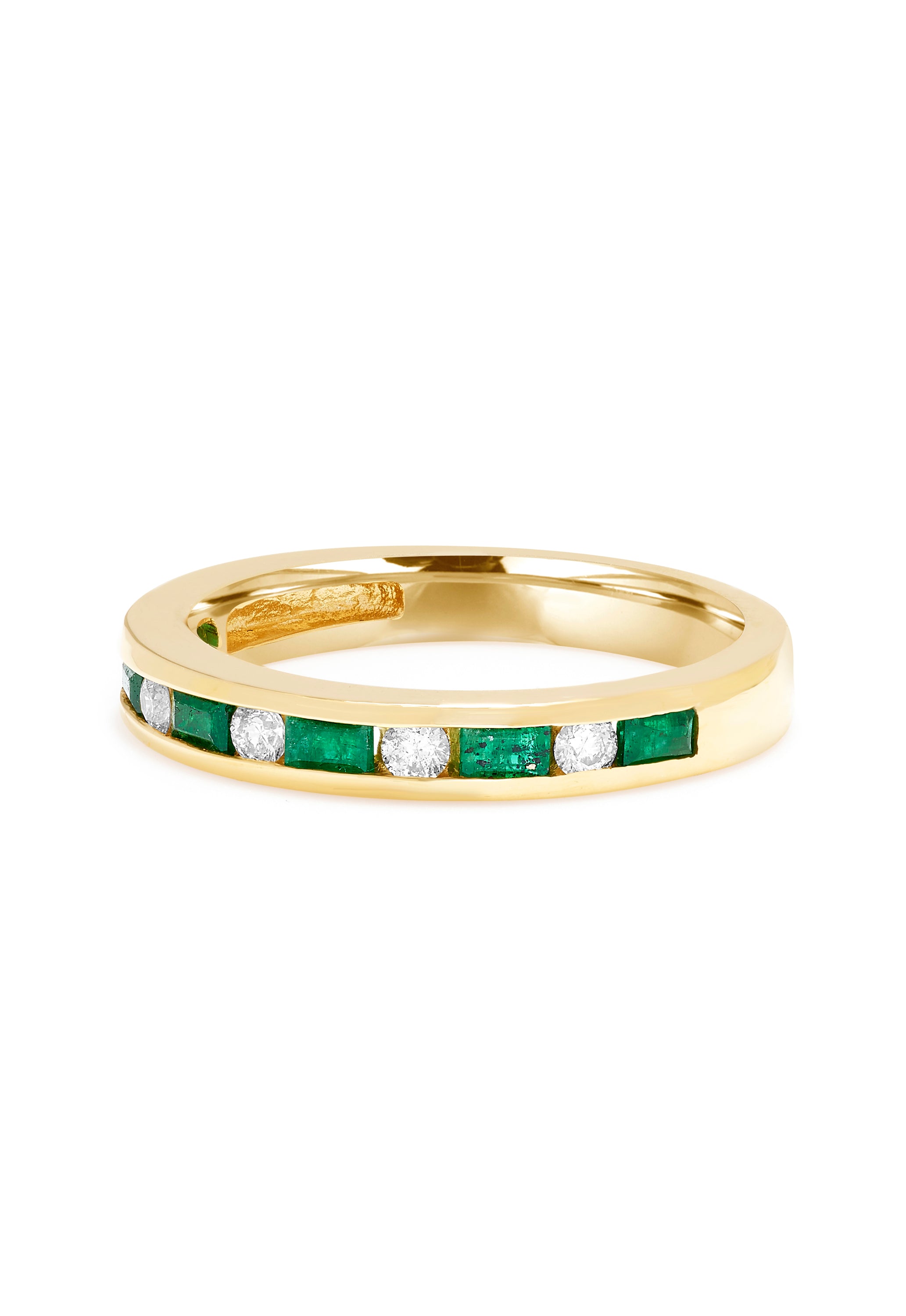 Brasilica 14K Yellow Gold Emerald and Diamond Channel-Set Ring, 0.66 T ...