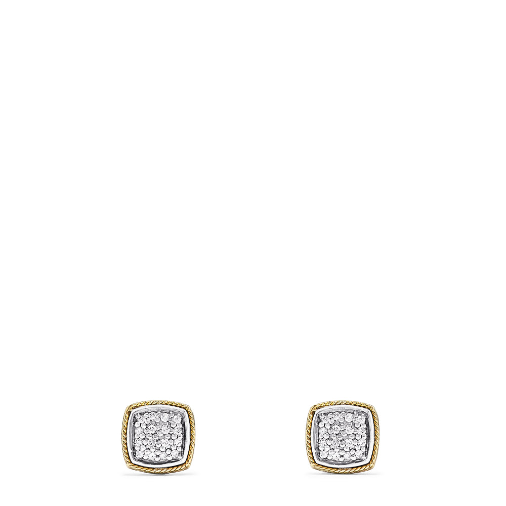 Gold ^925 Silver factory Diamond/Square Earrings