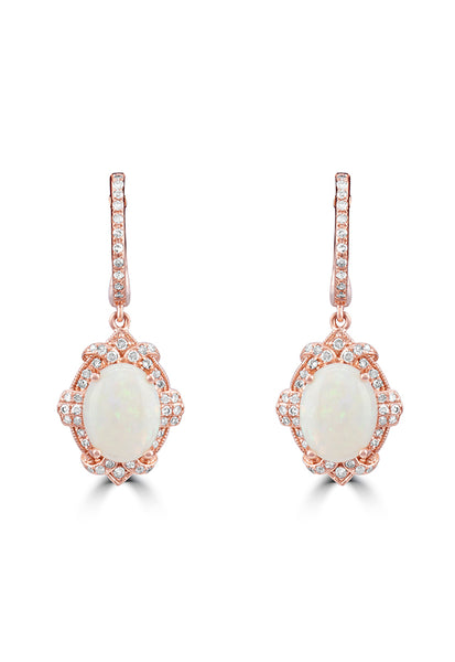 Effy Aurora 14K Rose Gold Opal and Diamond Earrings, 2.26 TCW - 14K Gold /  Rose