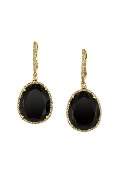 Effy Eclipse 14K Yellow Gold Onyx and Diamond Earrings, 11.67 TCW ...