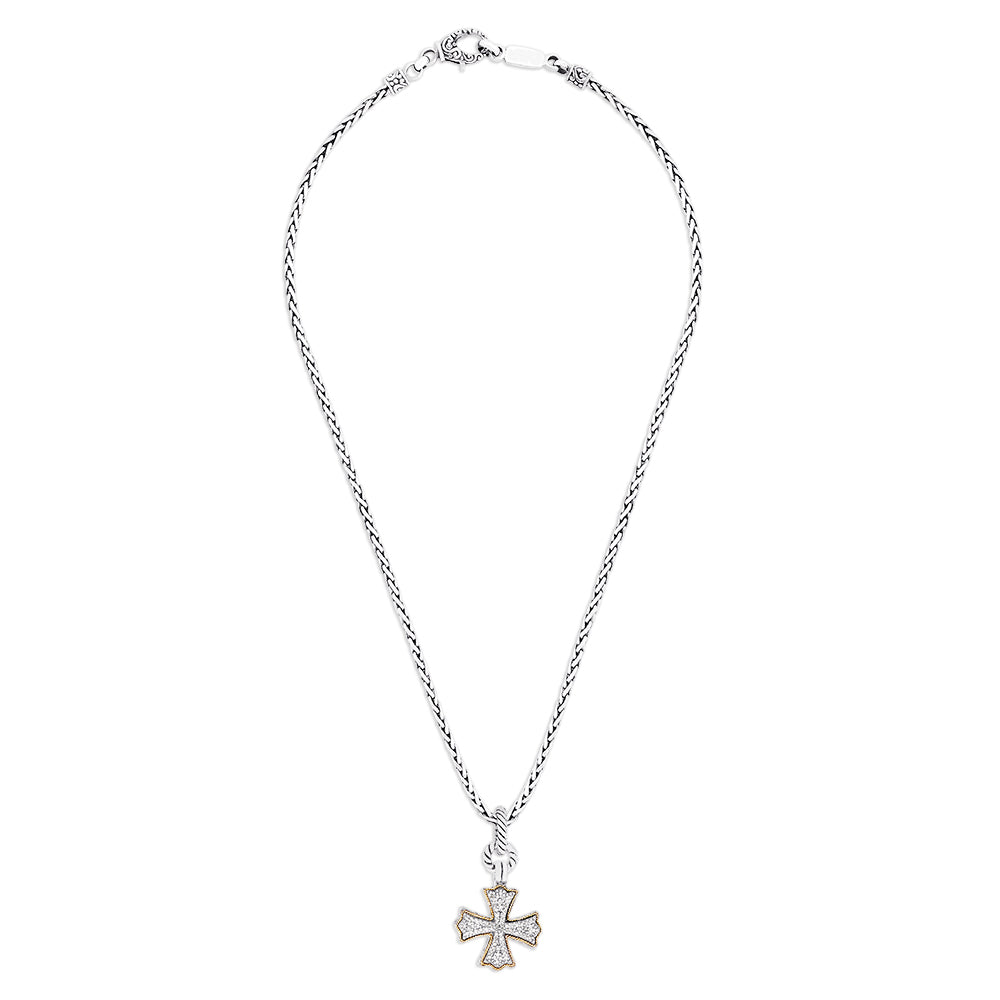 Effy 925 Sterling Silver Diamond Cross Pendant, 0.24 TCW