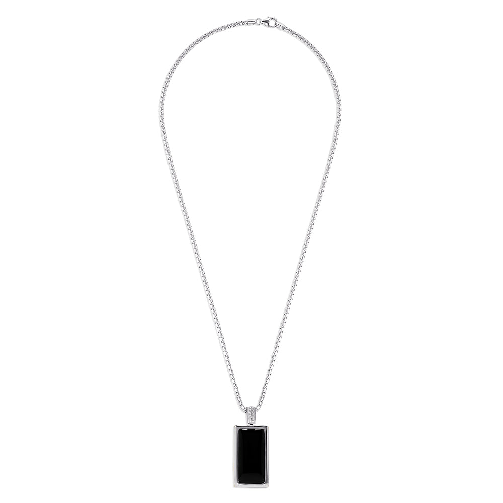 Effy Men's Sterling Silver & 18K Gold Onyx and Diamond Pendant, 17.41 TCW