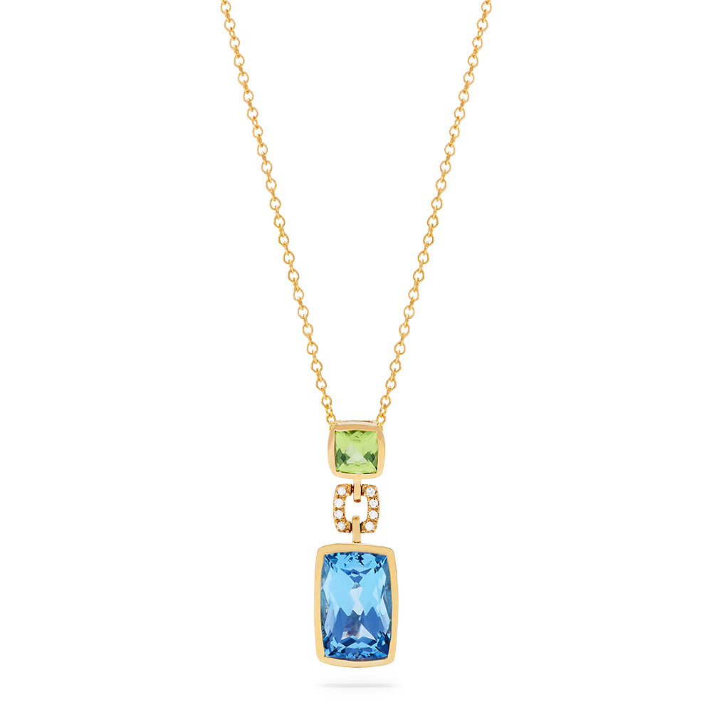 Effy Mosaic 14K Yellow Gold Multi Gemstone and Diamond Pendant, 5.23 T ...