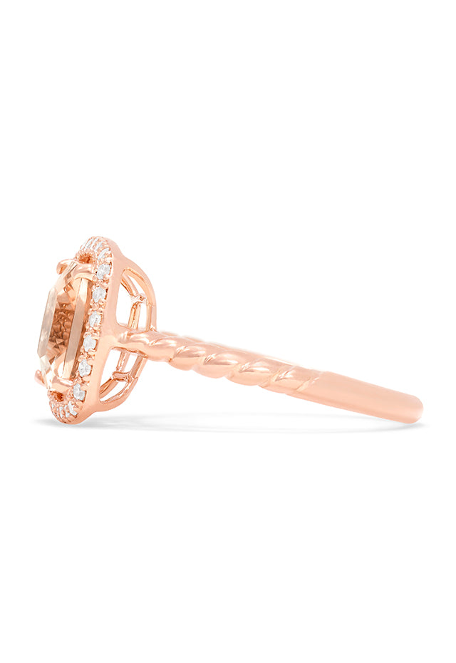 Morganite Rose Gold Bella Fiore Diamond Engagement Ring 