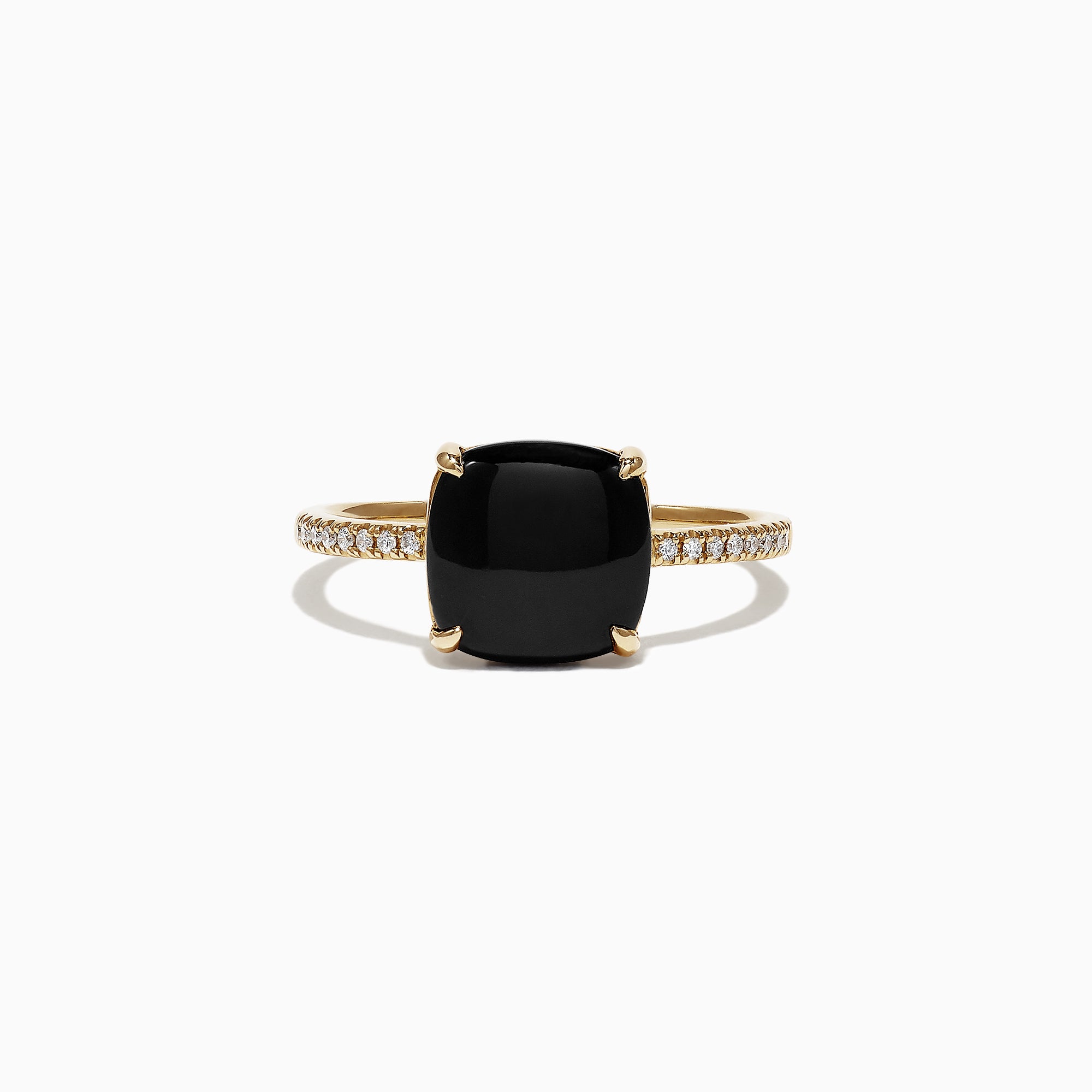 Effy Eclipse 14K Yellow Gold Diamond and Onyx Ring, 1.40 TCW