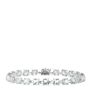 Effy 14K White Gold Green Amethyst Tennis Bracelet, 13.70 TCW