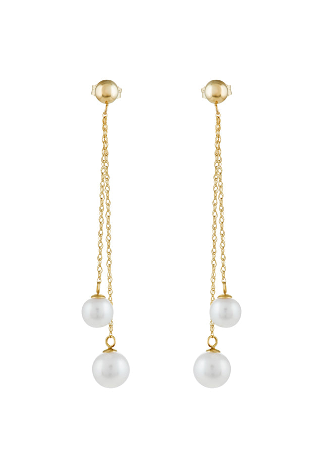 14K Yellow Gold Cultured Fresh Water Pearl Earrings – effyjewelry.com