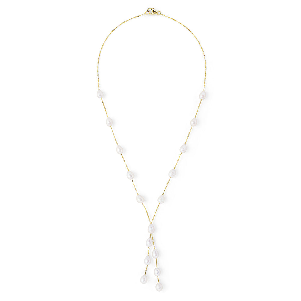 14K Yellow Gold Pearl Tassel Necklace – effyjewelry.com