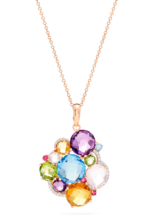 EFFY Collection EFFY® Multi-Gemstone Two-Tone Pendant Necklace (5 ct. t.w.)  in Sterling Silver & 18k Gold-Plate - Macy's | Pendant necklace, Gemstones,  Pendant