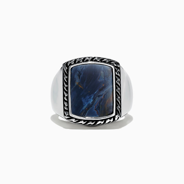 Newest Sterling Silver Pietersite Ring, 14.4 cts, 6.07 Grams, Size 11