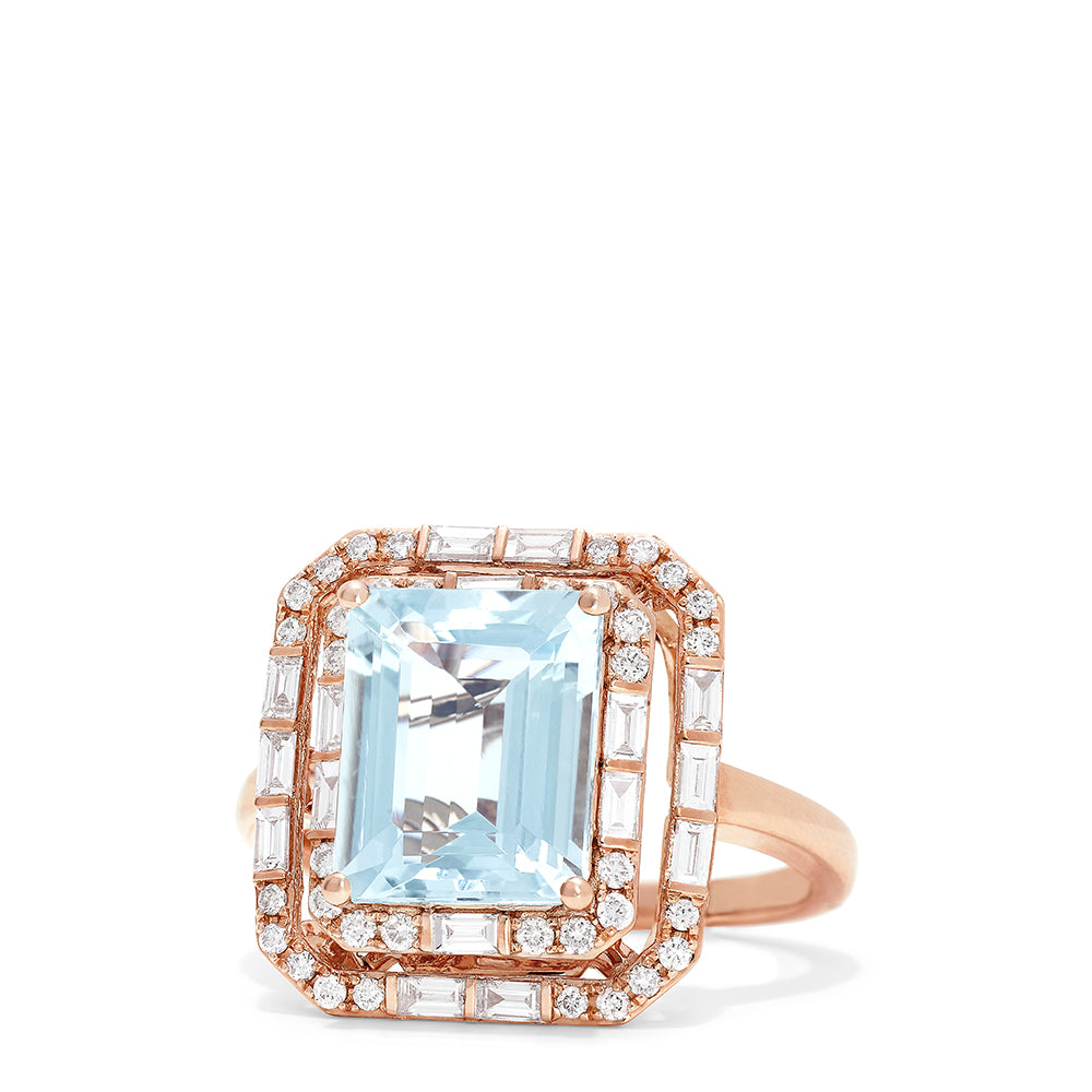 Emerald-Cut Diamond Cuff w/ Pavé 14K Rose Gold