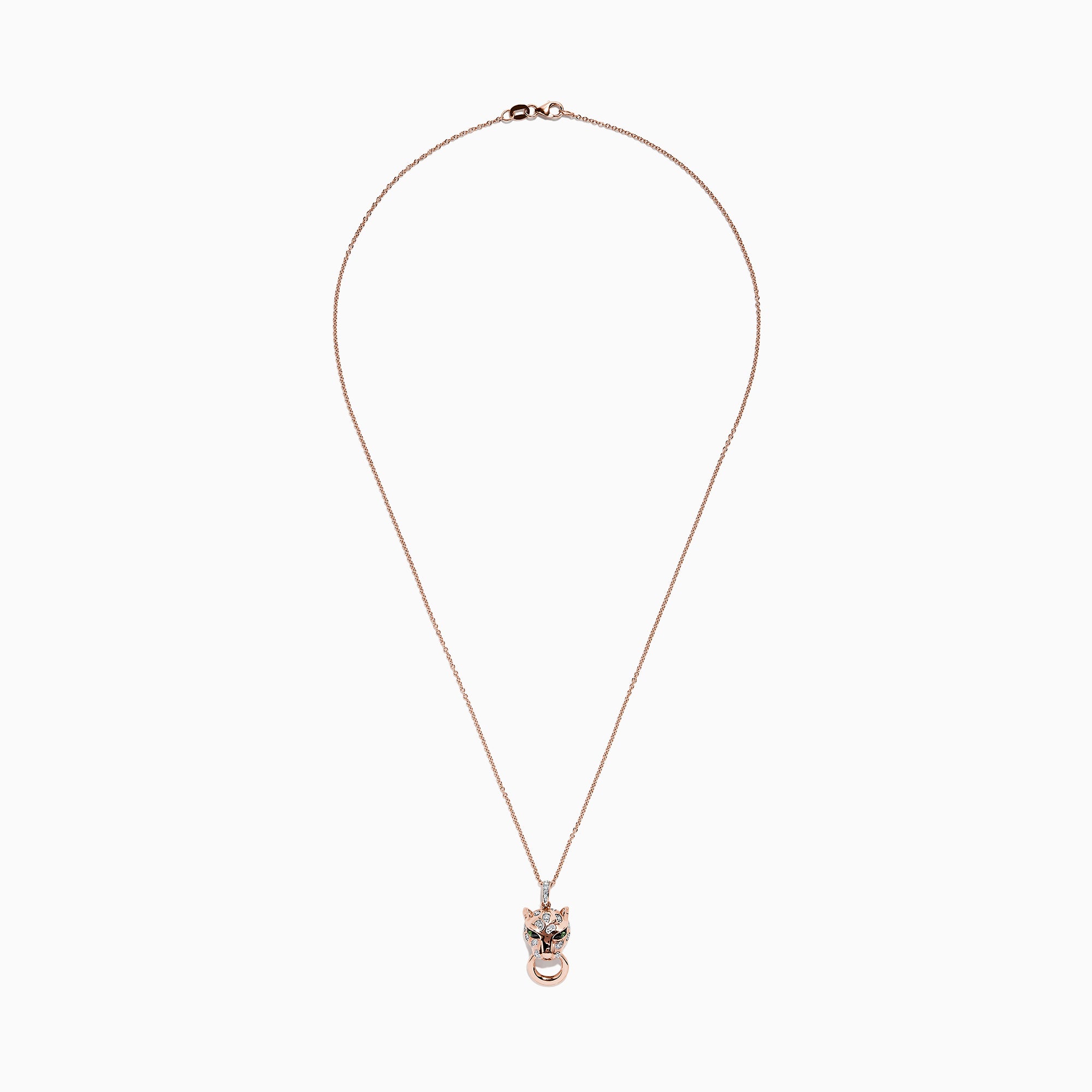 Effy Signature 14K Rose Gold Diamond & Tsavorite Panther Pendant