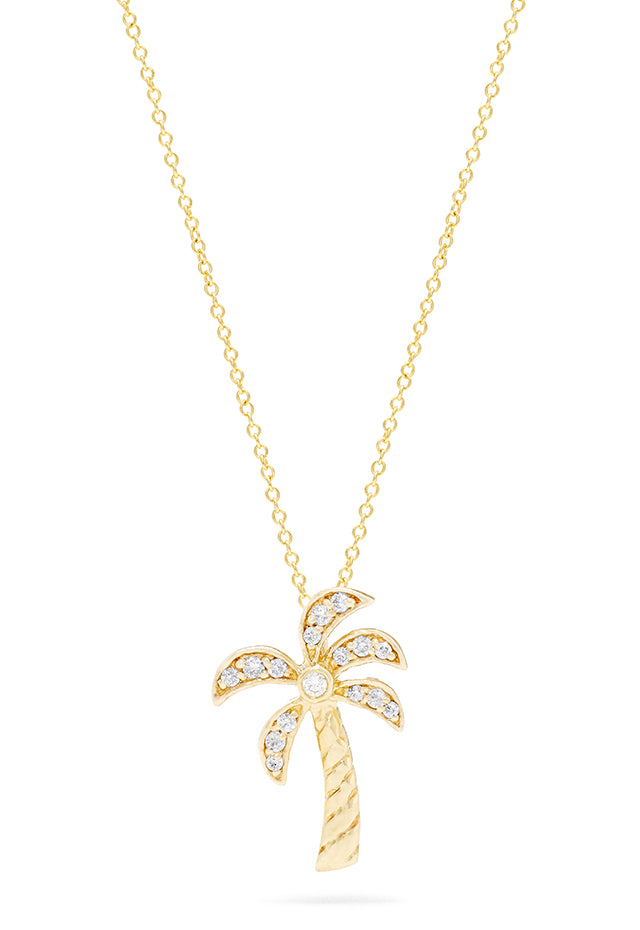 Effy Novelty 14K Yellow Gold Diamond Palm Tree Pendant, 0.11 TCW